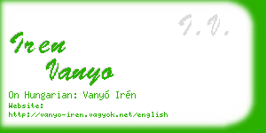 iren vanyo business card